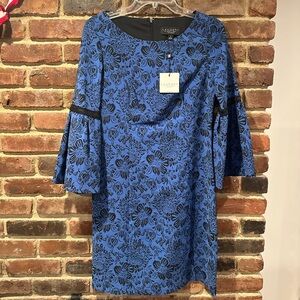 Laundry By Shelli Segal Black and Blue Floral Dress